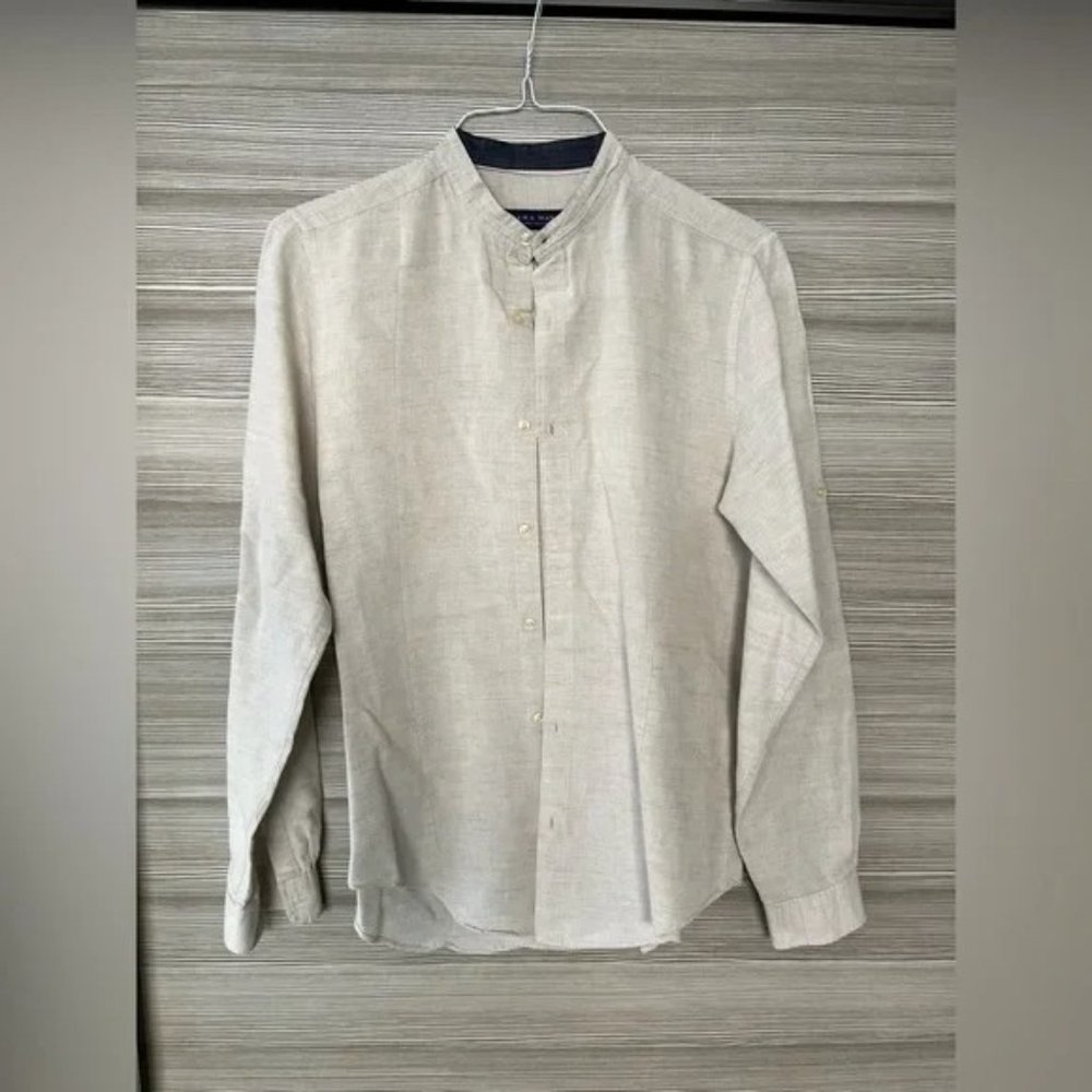 Zara Men Linen Cotton, Full-Sleeve, Slim Fit Shirt S